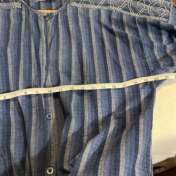 Hiroko Ogawa Sashiko indigo blue top handmade vintage denim blue Vintage - Picture 6 of 8